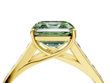 Yellow gold Fancy Green Asscher  Brilliant Channel-Set Solitaire Ring with Four-Prong Setting_21
