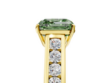 Yellow gold Fancy Green Asscher  Brilliant Channel-Set Solitaire Ring with Four-Prong Setting_22
