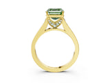 Yellow gold Fancy Green Asscher  Brilliant Cut Diamond Engagement Ring with Pavé Band and Four-Prong Setting_32