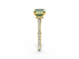 Yellow gold Fancy Green Asscher  Brilliant Pavé Band Solitaire with Four-Prong Setting_53