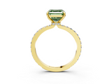 Yellow gold Fancy Green Asscher  Brilliant Pavé Band Solitaire with Four-Prong Setting_54