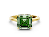 Yellow gold Fancy Green Asscher  Brilliant Solitaire Engagement Ring with Six-Prong Setting and Classic Band_17