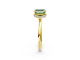 Yellow gold Fancy Green Asscher  Brilliant Solitaire Engagement Ring with Six-Prong Setting and Classic Band_19