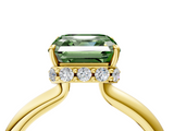 Yellow gold Fancy Green Asscher  Brilliant Solitaire Engagement Ring with Six-Prong Setting and Classic Band_21