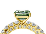 Yellow gold Fancy Green Asscher  Brilliant Solitaire with Pavé Band and Four-Prong Setting_4