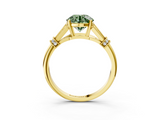 Yellow gold Fancy Green Asscher  Brilliant Solitaire with Pave Band and Four-Prong Setting_3