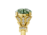 Yellow gold Fancy Green Asscher  Brilliant Solitaire with Pave Band and Four-Prong Setting_5