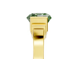 Yellow gold Fancy Green Asscher Cut Brilliant Solitaire Diamond Ring with Channel Set Band and Bar Prong Setting_11