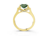 Yellow gold Fancy Green Asscher Cut Brilliant Solitaire Diamond Ring with Channel Set Band and Bar Prong Setting_9
