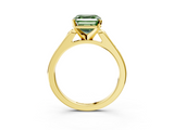 Yellow gold Fancy Green Asscher  Cut Channel Set Solitaire Engagement Ring with Four-Prong Setting_3
