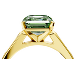Yellow gold Fancy Green Asscher  Cut Channel Set Solitaire Engagement Ring with Four-Prong Setting_4