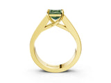Yellow gold Fancy Green Asscher Cut Cut Channel Set Solitaire Ring with Four-Prong Setting_3
