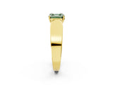 Yellow gold Fancy Green Asscher Cut Cut Diamond Channel Set Solitaire Ring with Four-Prong Setting_2