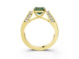 Yellow gold Fancy Green Asscher Cut Cut Diamond Channel Set Solitaire Ring with Four-Prong Setting_3