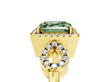 Yellow gold Fancy Green Asscher Cut Cut Halo Diamond Infinity Band with Four-Prong Setting_5