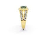 Yellow gold Fancy Green Asscher Cut Cut Halo Split Shank Prong Set Ring_8
