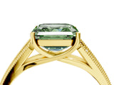 Yellow gold Fancy Green Asscher Cut Cut Pave Split Shank Engagement Ring with Four-Prong Setting_4