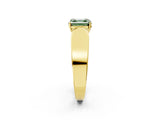 Yellow gold Fancy Green Asscher Cut Diamond Channel Set Solitaire Ring with Four-Prong Setting_14