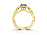 Yellow gold Fancy Green Asscher Cut Diamond Channel Set Solitaire Ring with Four-Prong Setting_15