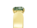 Yellow gold Fancy Green Asscher Cut Diamond Channel Set Solitaire Ring with Four-Prong Setting_17