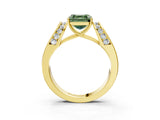 Yellow gold Fancy Green Asscher Cut Diamond Channel Set Solitaire Ring with Four-Prong Setting_39