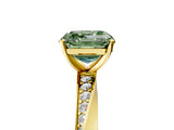 Yellow gold Fancy Green Asscher Cut Diamond Engagement Ring with Side Stone Accents and Four-Prong Setting_17