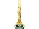 Yellow gold Fancy Green Asscher Cut Diamond Engagement Ring with Side Stone Accents and Four-Prong Setting_18