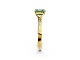 Yellow gold Fancy Green Asscher Cut Diamond Engagement Ring with Side Stone Accents and Four-Prong Setting_20