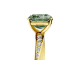 Yellow gold Fancy Green Asscher Cut Diamond Engagement Ring with Side Stone Accents and Four-Prong Setting_23