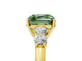 Yellow gold Fancy Green Asscher  Cut Diamond Five-Stone Prong Set White Gold Ring_35