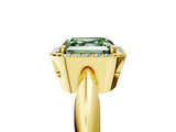 Yellow gold Fancy Green Asscher  Cut Diamond Halo Engagement Ring with Split Shank and Four-Prong Setting_75