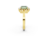 Yellow gold Fancy Green Asscher  Cut Diamond Halo Ring with Round Brilliant Halo and Solitaire Band_37
