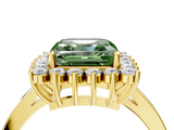 Yellow gold Fancy Green Asscher  Cut Diamond Halo Ring with Round Brilliant Halo and Solitaire Band_39