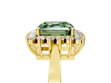 Yellow gold Fancy Green Asscher  Cut Diamond Halo Ring with Round Brilliant Halo and Solitaire Band_40
