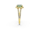 Yellow gold Fancy Green Asscher Cut Diamond Halo Split Shank Engagement Ring_41