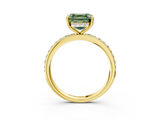 Yellow gold Fancy Green Asscher  Cut Diamond Pavé Band Ring with Four-Prong Setting_20