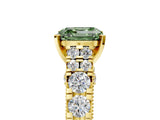 Yellow gold Fancy Green Asscher  Cut Diamond Pavé Band Solitaire with Four-Prong Setting_20