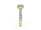 Yellow gold Fancy Green Asscher  Cut Diamond Pavé Band Solitaire with Four-Prong Setting_5