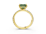 Yellow gold Fancy Green Asscher  Cut Diamond Pavé Band with Four-Prong Setting_20