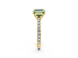 Yellow gold Fancy Green Asscher Cut Diamond Pavé Solitaire Engagement Ring with Four-Prong Setting_31