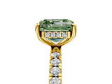 Yellow gold Fancy Green Asscher Cut Diamond Pave Band Solitaire Ring with Four-Prong Setting_22