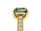 Yellow gold Fancy Green Asscher  Cut Diamond Pave Band with Four-Prong Setting_21