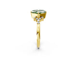 Yellow gold Fancy Green Asscher Cut Diamond Ring with Side Stones and Four-Prong Setting_60