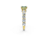 Yellow gold Fancy Green Asscher Cut Diamond Side Stone Engagement Ring with Four-Prong Setting_26