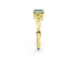 Yellow gold Fancy Green Asscher Cut Diamond Solitaire Celtic Knot Ring with Four-Prong Setting_19