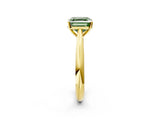 Yellow gold Fancy Green Asscher Cut Diamond Solitaire Engagement Ring with Cathedral Setting and Four-Prong Mount_26