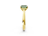 Yellow gold Fancy Green Asscher Cut Diamond Solitaire Engagement Ring with Cathedral Setting and Four-Prong Mount_32