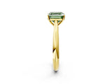 Yellow gold Fancy Green Asscher Cut Diamond Solitaire Engagement Ring with Cathedral Setting and Four-Prong Mount_41