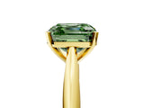 Yellow gold Fancy Green Asscher Cut Diamond Solitaire Engagement Ring with Cathedral Setting and Four-Prong Mount_44
