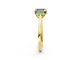 Yellow gold Fancy Green Asscher Cut Diamond Solitaire Engagement Ring with Cathedral Setting and Four-Prong Mount_74